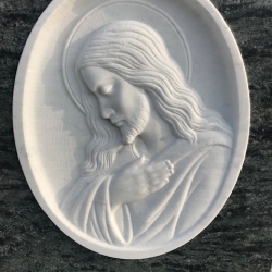 bassorilievo Cristo in marmo bianco